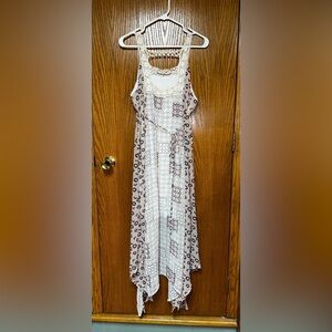 Women's Medium M Maurice’s Maxi Dress Sleeveless Long Flowy Patterned Tie Front